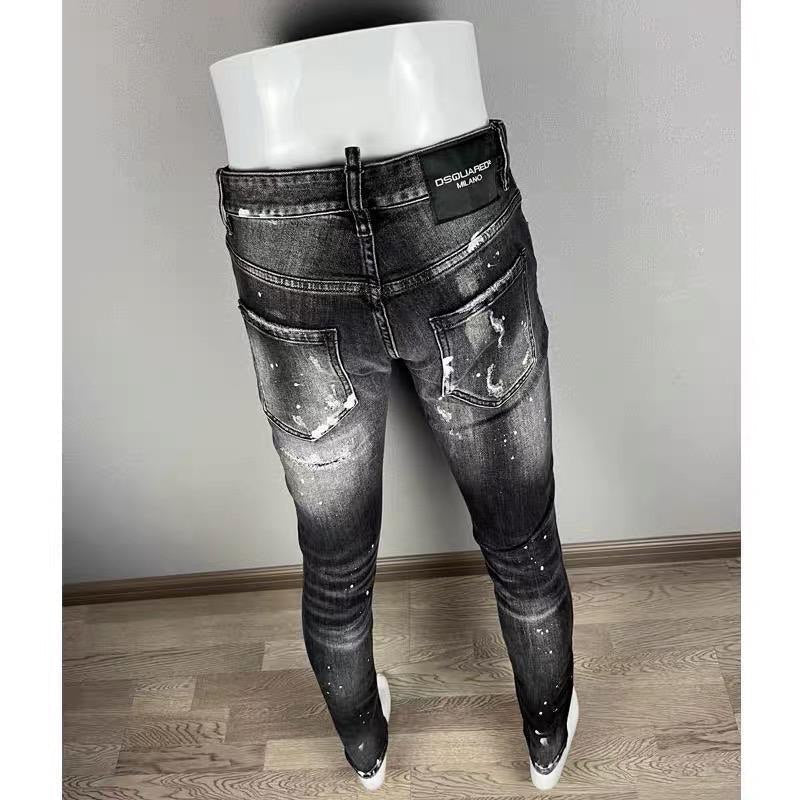 Slim-Fit Distressed Denim Jeans