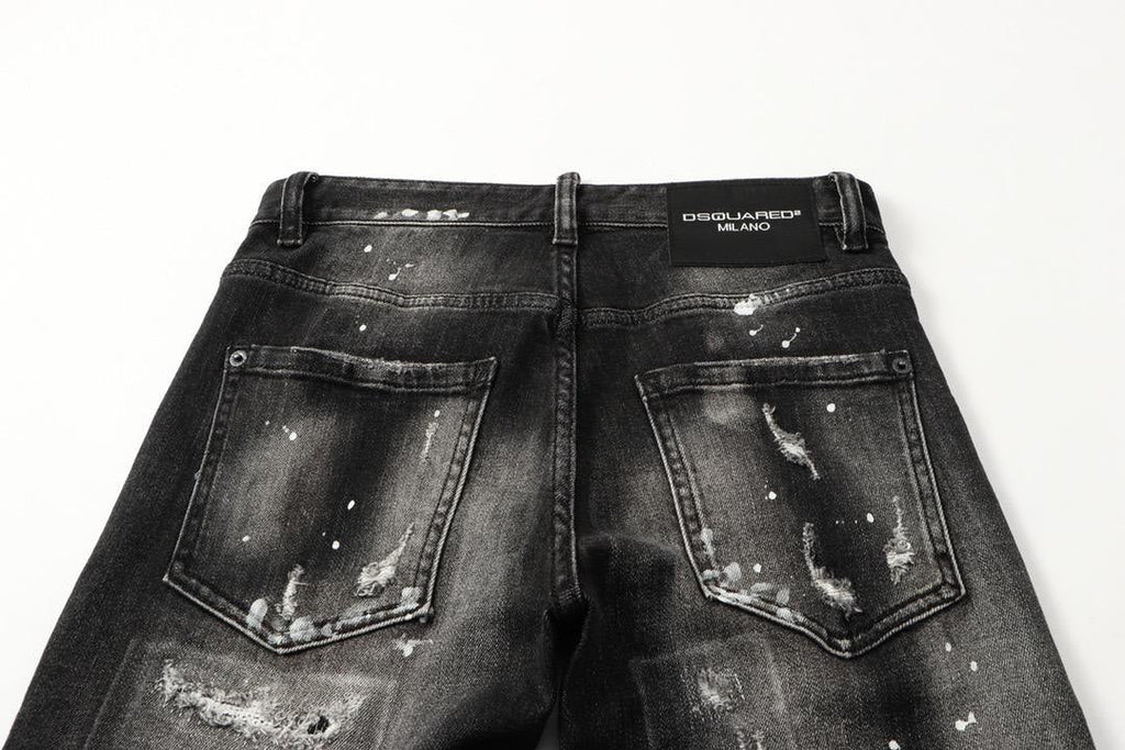 Slim-Fit Distressed Denim Jeans