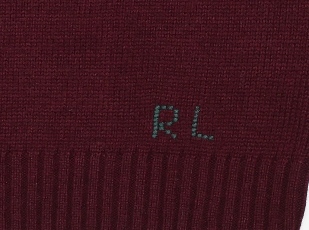 Burgundy Bear Knit Sweater