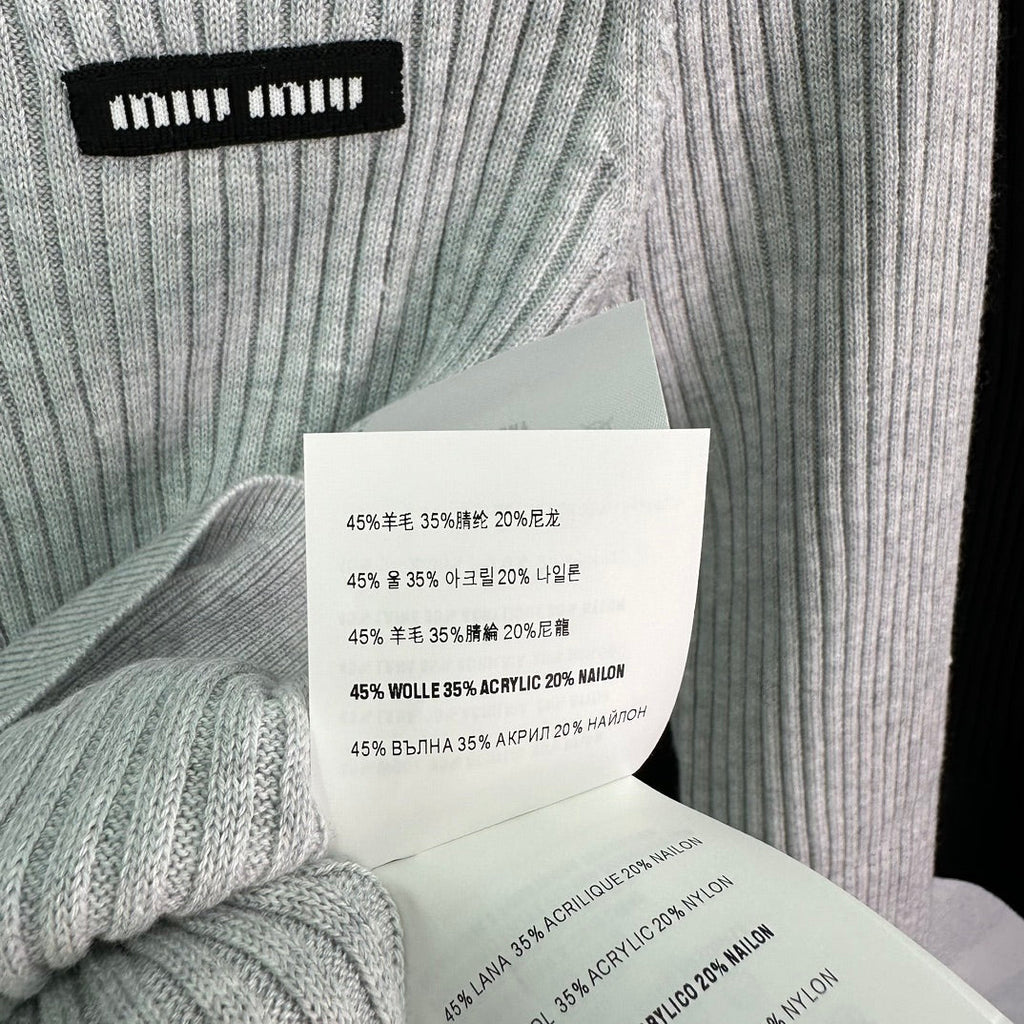 Ribbed High-Neck Wool Sweater